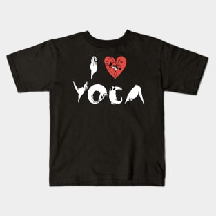 I Love Yoga Pug Kids T-Shirt